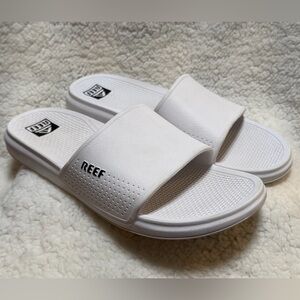 REEF Oasis Double Up Slides White Men’s Size 11 White w/Black Sandal